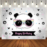 Niedlicher Panda Herz Dreieck Alles Gute zum Geburtstag Hintergrund